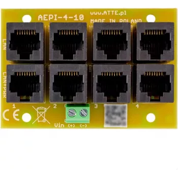 ATTE AEPI-4-10-OF 4-kanaliga passiivne PoE adapter, 10/100 Mbps
