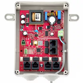 ATTE IPB-5-10A-S4 5-Pordiline Haldamata PoE+ Lüliti, 4 PoE-porti, 60W eelarve, 10/100 Mbps, laua-/seinakinnitus, metallkorpus