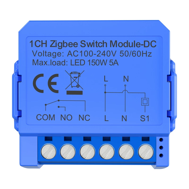 Avatto ZWSM16-DC-1 Nutikas ZigBee 3.0 1-kanaliga lülitusmoodul pingevaba kuivkontaktiga