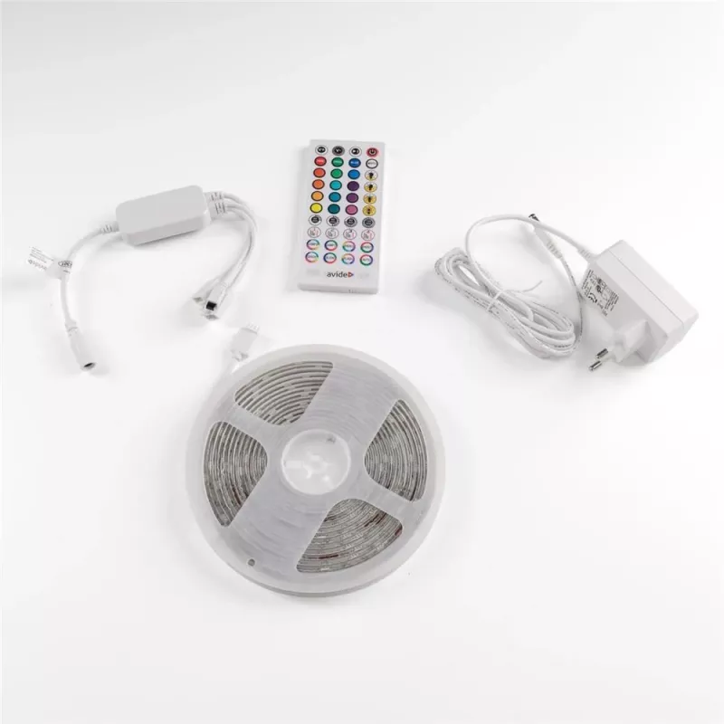 Avide LED-riba blister 12V 16W RGB 5m IR-puldiga