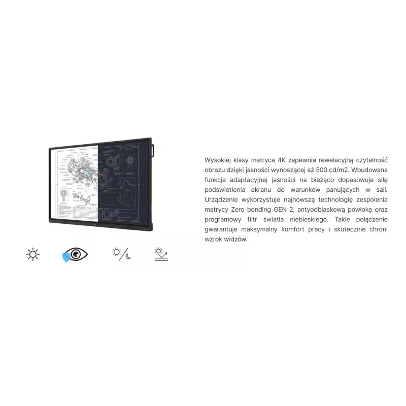 AVTEK TS 9 Mate G 86 inch 4K UHD interaktiivne puuteekraaniga monitor Android 13, 40-punktiline IR-puutega, 8GB RAM, 128GB salvestusruum, Wi-Fi 6, Bluetooth 5.2, kahe 16W kõlariga, 8-mikrofoniga, VESA 800x600