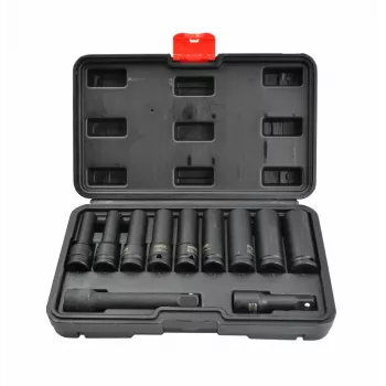 AWTOOLS 1/2 tolline süvikeermega löökmutrike komplekt 11-osaline 8-21 mm Black Line