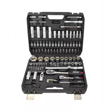 AWTOOLS 144-osaline pesavõtmete komplekt 1/2 inch ja 1/4 inch ajamiga Black Line