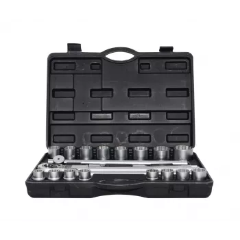 AWTOOLS 21-osaline 3/4 inch ajamiga 12-punktiline meetriline pesakomplekt koos pöördmutrivõtme ja kastiga