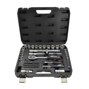 AWTOOLS 72-osaline 1/2 tolli ja 1/4 tolli pesavõtmekomplekt BLACK LINE