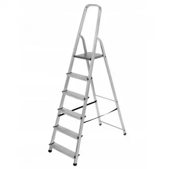 AWTOOLS Aluminum Ladder Freestanding 6 Steps 125kg
