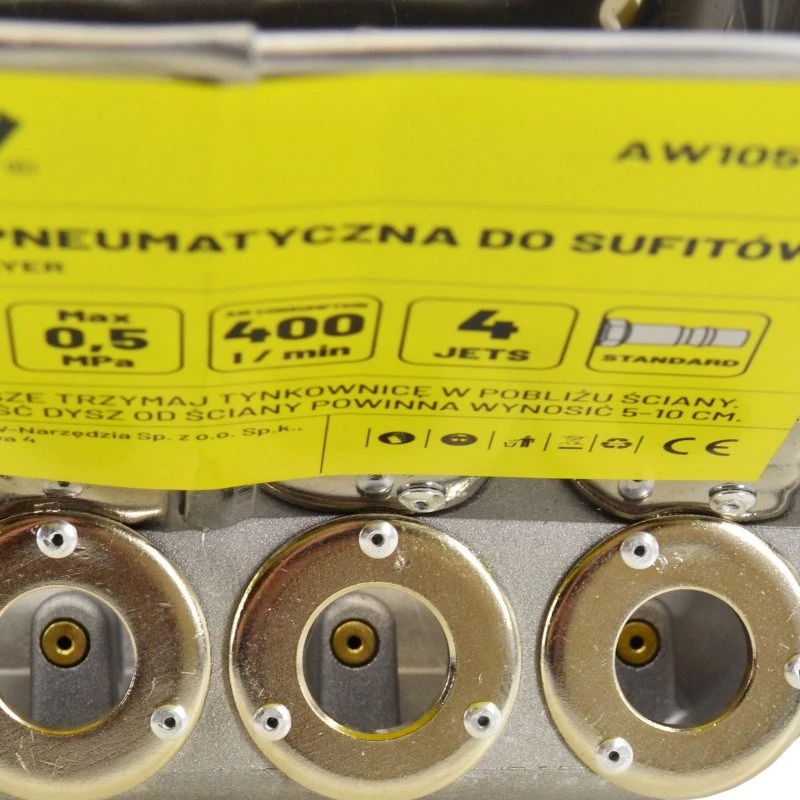 AWTOOLS AW10502 Pneumaatiline krohvimispüstol lagedele - 5L lehter, 3 otsikut, 6-9 bar