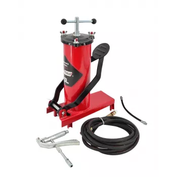 AWTOOLS AW15940 Jalapump - Ühesilindriline, 10 BAR, Analoogmanomeeter, Terasraam, Must/Hõbedane
