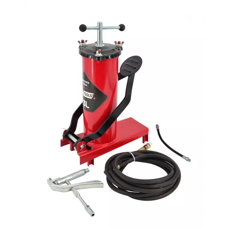 AWTOOLS AW15940 Jalapump - Ühesilindriline, 10 BAR, Analoogmanomeeter, Terasraam, Must/Hõbedane