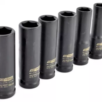 AWTOOLS AW38691BL 171-osaline 1/4 tolli, 3/8 tolli, 1/2 tolli pesavõtme komplekt rihvelvõtmete, pikenduste, otsikute ja puhutud vormiga kastiga