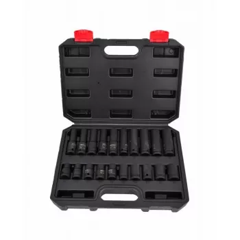 AWTOOLS AW38695BL 95-osaline kroomvanaadiumist pistikukomplekt 1/4 tolli, 3/8 tolli, 1/2 tolli käepidemetega, pistikud, otsikud, mutrivõtmed ja vormitud kohver