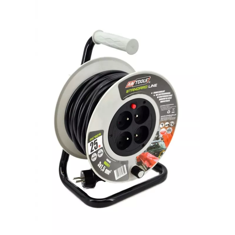 AWTOOLS AW70217 Pikendusjuhe 25m 4 Pesaga IP44 3680W