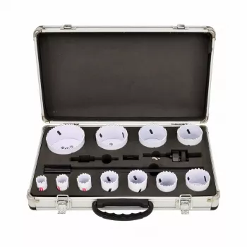 AWTOOLS Bimetalne augusaagide komplekt 19-76mm 15 tk BLACK LINE metallkohver