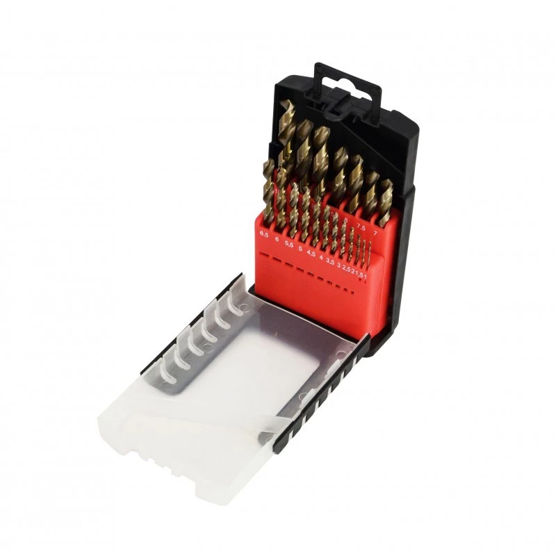 AWTOOLS koobaltmetallist puuriterade komplekt 19 tk 1.0-10.0mm HSS-Co M35 DIN 338