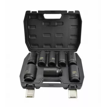 AWTOOLS Löökpadrunite komplekt 3/4 inch 8-osaline sügav pikk 24-38mm Black Line