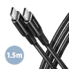 AXAGON BUCM-CM15AB USB-C to USB-C 2.0 kaabel, 1,5m, PD 60W, 3A, punutud - must
