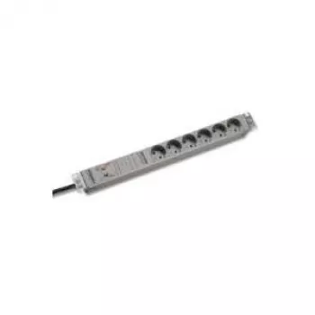Bachmann 691689 19-tolline 1U rack-kinnitusevõimalusega toiteplokk 6 Schuko pistikupesaga, ülepingekaitse ja võrgufiltriga, hall