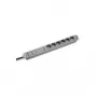 Bachmann 691689 19-tolline 1U rack-kinnitusevõimalusega toiteplokk 6 Schuko pistikupesaga, ülepingekaitse ja võrgufiltriga, hall