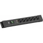 Bachmann CONNECTUS 6-pistikupesaga liigpingekaitsega pikendusjuhe lülitiga, 2m kaabel, must BM005911