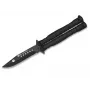 Balisong libliknuga K25 02131 must 440 roostevaba teras klambriga tera alumiiniumist käepide