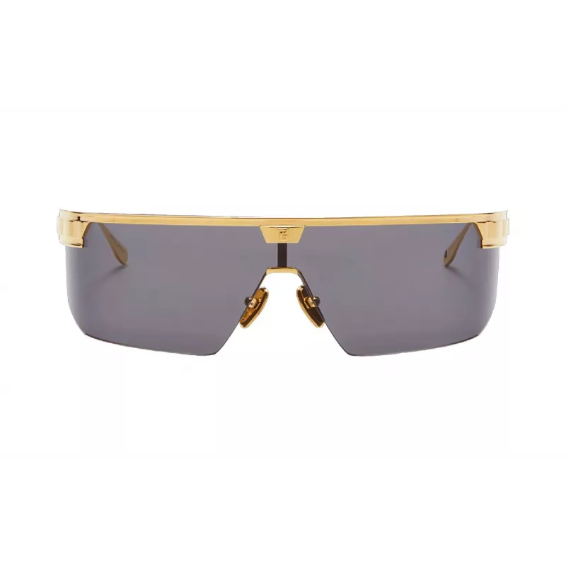 BALMAIN Unisex Päikeseprillid BPS-147A-142 Must Atsetaat Ruudukujuline Raam Hallid Nailonläätsed 43/27/147 mm