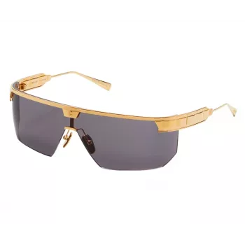 BALMAIN Unisex Päikeseprillid BPS-147A-142 Must Atsetaat Ruudukujuline Raam Hallid Nailonläätsed 43/27/147 mm