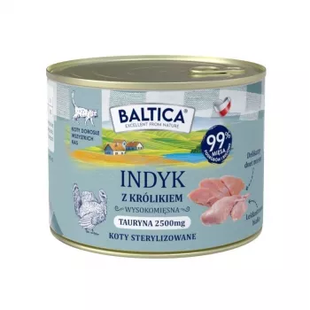 BALTICA Smaki Regionów täiskasvanud kassi märgtoit kalkun küülikuga 185g purk