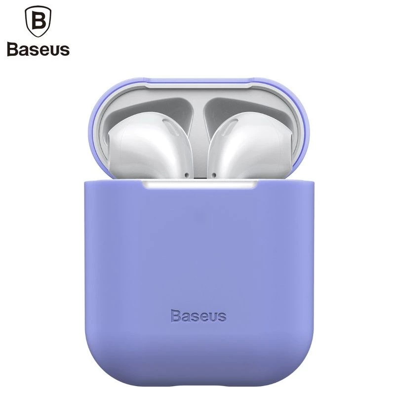 Baseus Apple Silica Series Ultra-thin Silicone Protector Case for AirPods 1 / 2 Violet