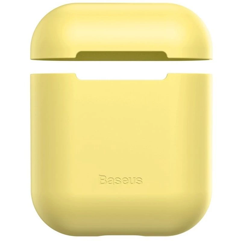 Baseus Apple Silica Series Ultra-õhuke silikoonist kaitseümbris AirPods 1/2 jaoks, kollane