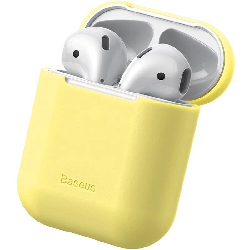Baseus Apple Silica Series Ultra-õhuke silikoonist kaitseümbris AirPods 1/2 jaoks, kollane