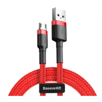 Baseus Cafule Kaabel Vastupidav Nylon Punutud Juhe USB / Micro USB QC3.0 2.4A 1M Punane