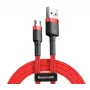 Baseus Cafule Kaabel Vastupidav Nylon Punutud Juhe USB / Micro USB QC3.0 2.4A 1M Punane