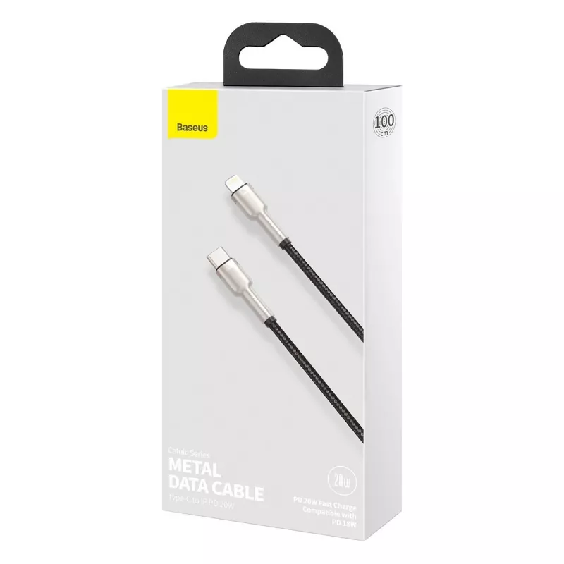 Baseus Cafule Series Metal USB-C to Lightning kaabel PD 20W 1m Must