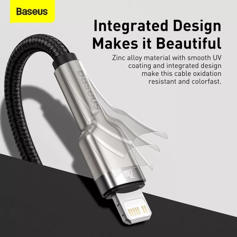 Baseus Cafule Series Metal USB-C to Lightning kaabel PD 20W 1m Must