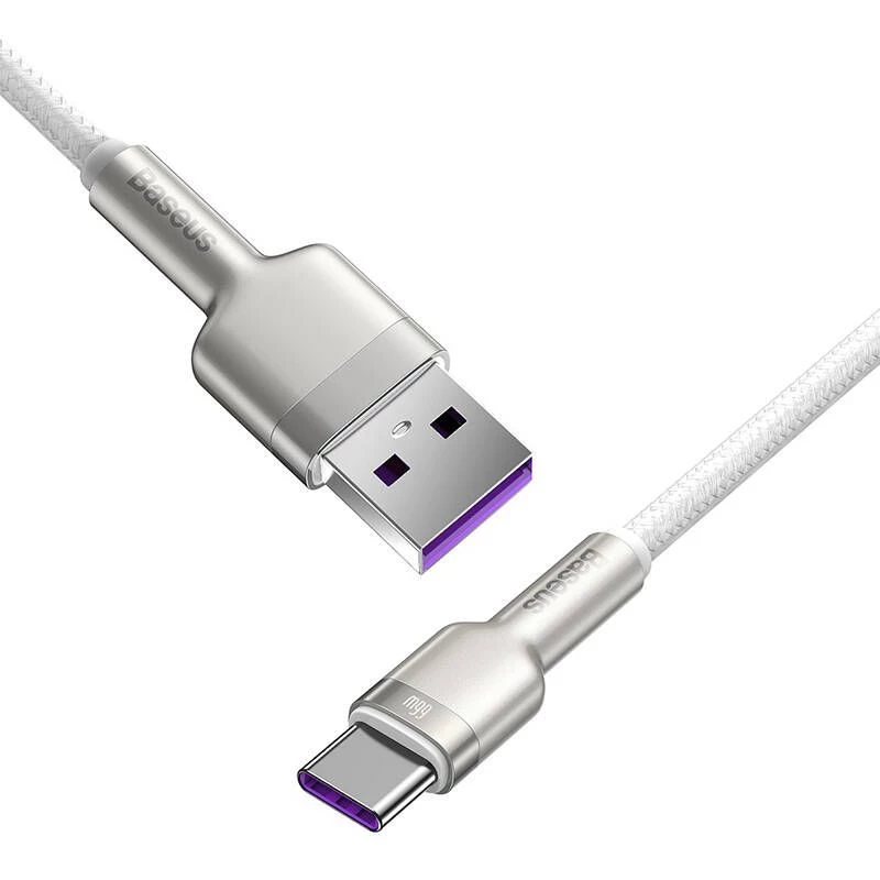 Baseus Cafule USB-A to USB-C kaabel, 66W, 1m, valge
