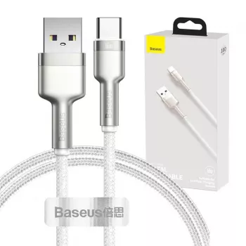Baseus Cafule USB-A to USB-C kaabel, 66W, 1m, valge