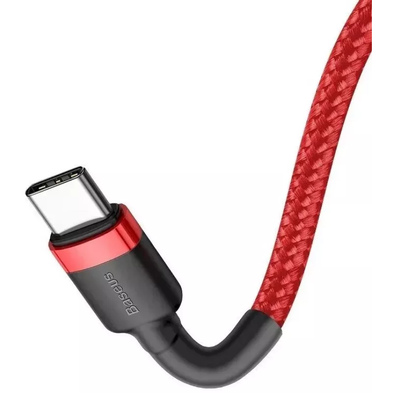 Baseus Cafule USB-C kuni USB-C PD 2.0 60W välklaadimiskaabel, 2m, punane (CATKLF-H09)