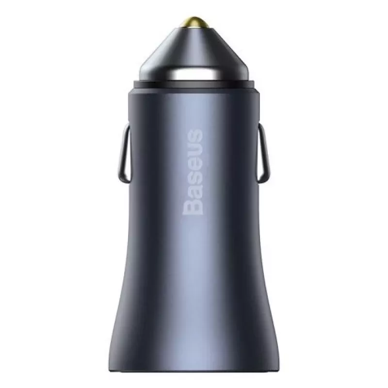 Baseus Golden Contactor Pro Dual Quick Car Charger 40W USB-C + USB-A PD 3.0 QC 4+ SCP FCP AFC koos Type-C to Lightning kaabliga 1m Must Tumehall