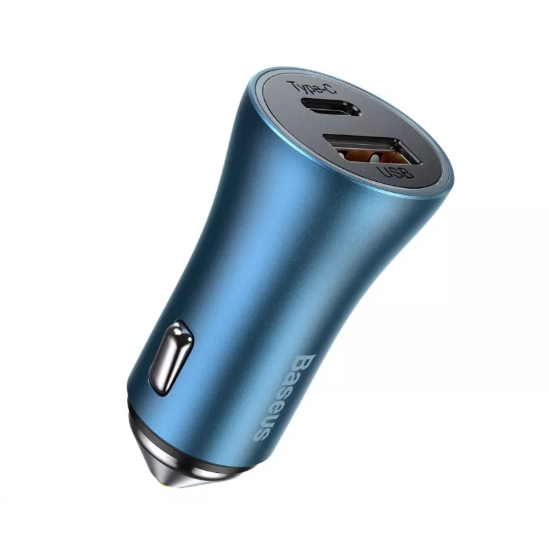 Baseus Golden Contactor Pro Dual Quick Car Charger 40W USB-C to Lightning kaabliga 1m Sinine