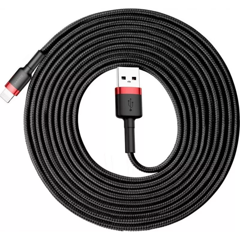 Baseus Lightning Cafule Cable 2A, 3m Red/Black (CALKLF-R91)
