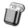 Baseus Metallic Shining Ultra-thin Silicone Protector Case with Hook for AirPods 1 / 2 Black