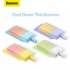 Baseus Popsicle 5200mAh 20W Power Bank koos sisseehitatud Lightning-kaabliga ja valge Baseus Simple USB-C–USB-C 60W 30cm kaabliga – kollane-roosa