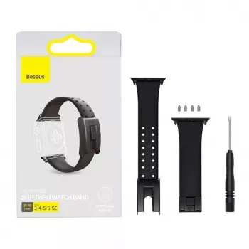 Baseus Slip-Thru rihm käevõru Apple Watch 3/4/5/6/SE 38mm/40mm must (LBWSE-01)