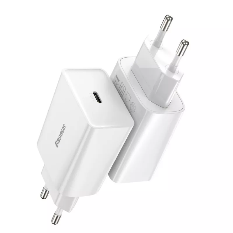 Baseus Speed Mini Quick Charger, USB-C, PD, 3A, 20W (Valge)
