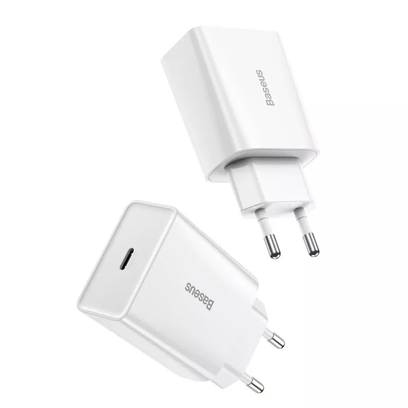 Baseus Speed Mini Quick Charger, USB-C, PD, 3A, 20W (Valge)
