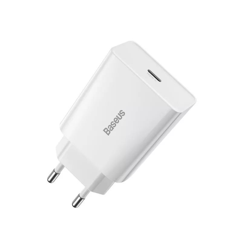 Baseus Speed Mini Quick Charger, USB-C, PD, 3A, 20W (Valge)