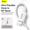 Baseus Superior Series Lightning-kaabel, kiirlaadimine, andmed 2.4A, 1,5m valge (CALYS-B02)