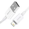 Baseus Superior Series Lightning-kaabel, kiirlaadimine, andmed 2.4A, 1,5m valge (CALYS-B02)