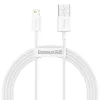 Baseus Superior Series Lightning-kaabel, kiirlaadimine, andmed 2.4A, 1,5m valge (CALYS-B02)