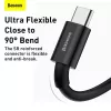 Baseus Superior Series USB-A to USB-C Fast Charging Data Cable, 66W (11V/6A), 2m, Black (CATYS-A01)